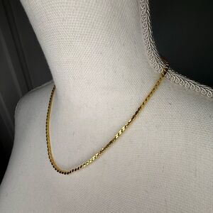 Vintage Monet Gold Tone Chain Necklace Minimal Classic Everyday